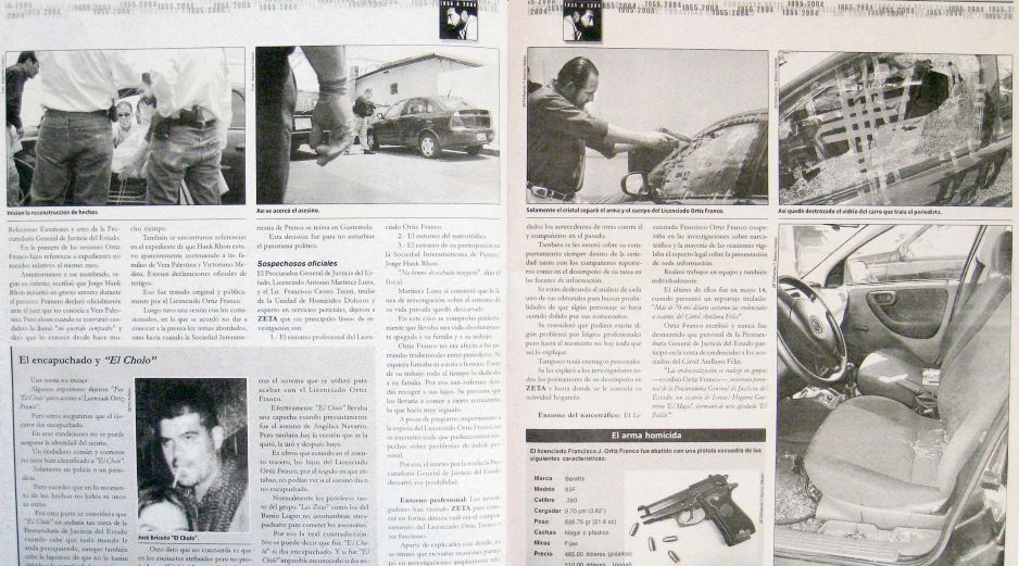 INVESTIGACIÓN.  Imágenes del día del asesinato y la recreación de los hechos en 2004. Alianza de medios mx