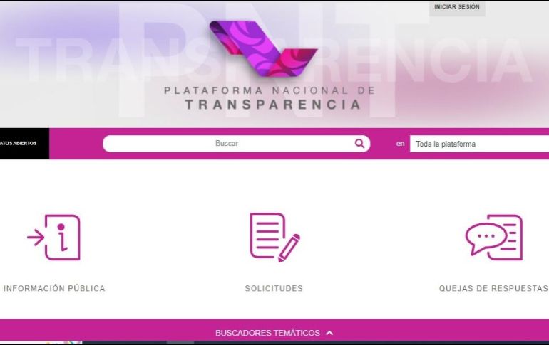 La Plataforma Nacional de Transparencia es la vía para solicitar información a cualquier dependencia u organismo público. ESPECIAL