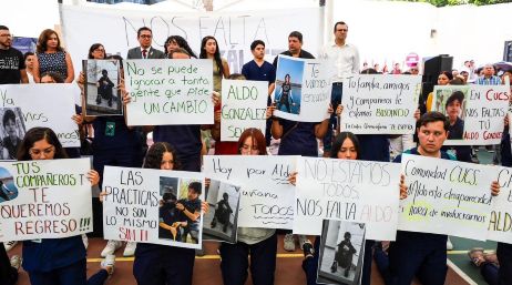 Estudiantes de la UdeG pidieron que se encuentre con vida a Aldo. EL INFORMADOR/ A. Navarro